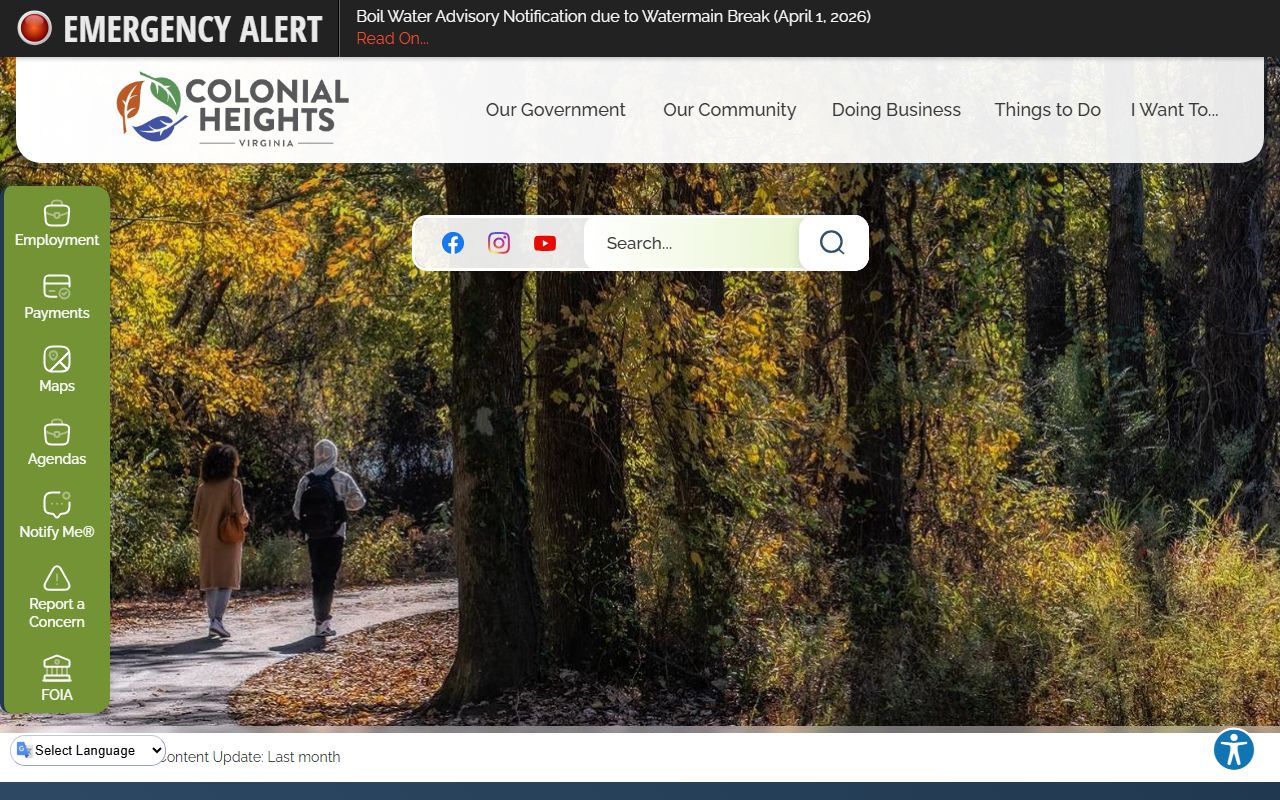 Colonial Heights released inmates city website portal