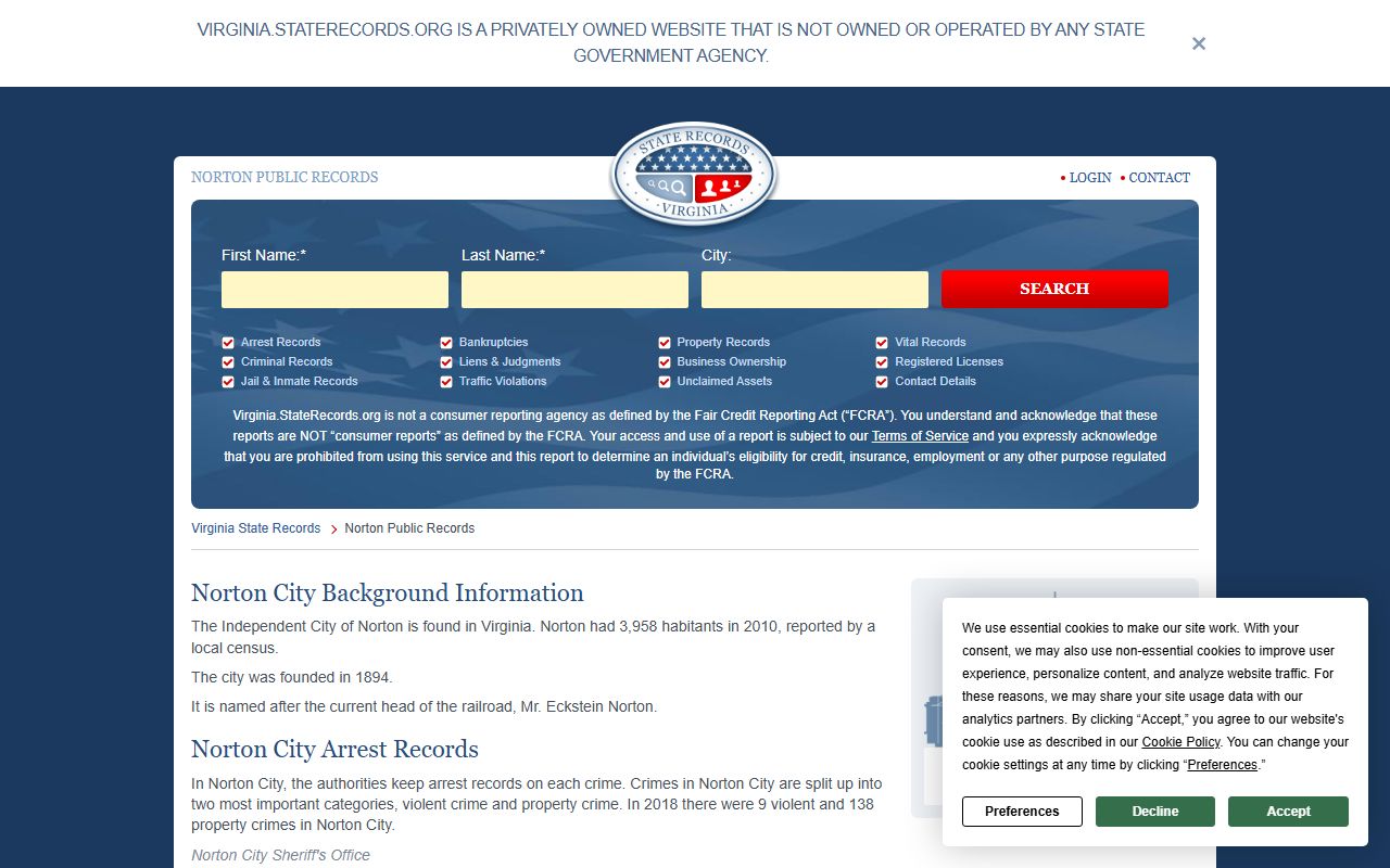 Norton released inmates city records portal