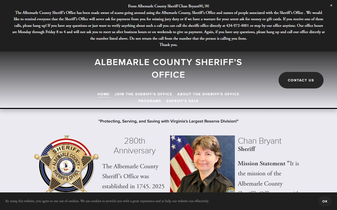 Albemarle County released inmates Sheriff Office page