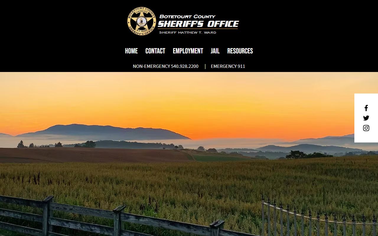 Botetourt County released inmates Sheriff Office page