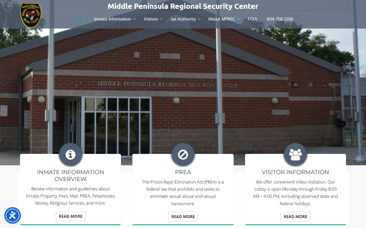 Essex County released inmates Middle Peninsula Regional Security Center