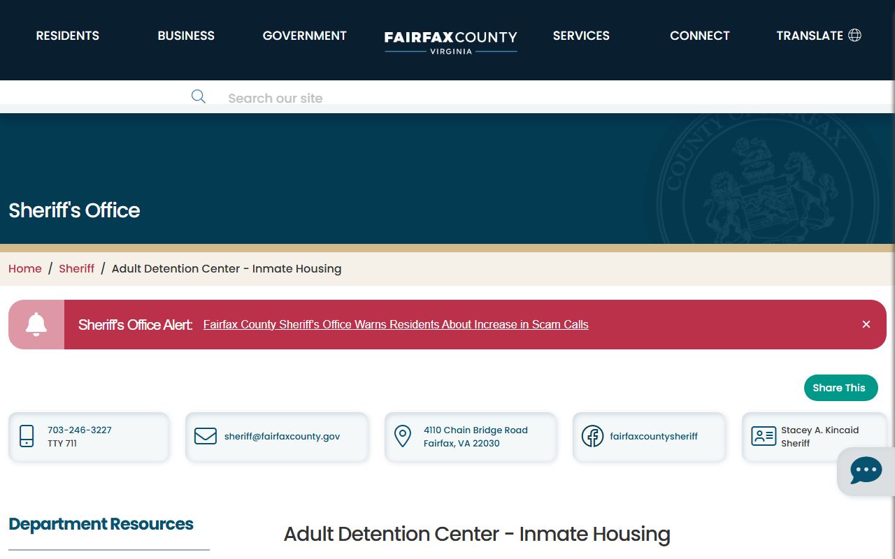 Fairfax County released inmates Adult Detention Center