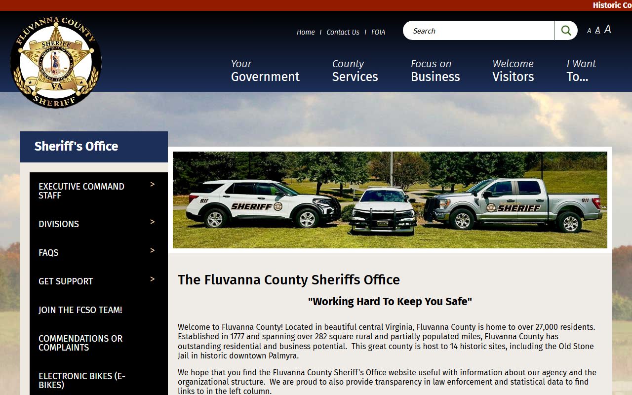 Fluvanna County released inmates Sheriff Office page