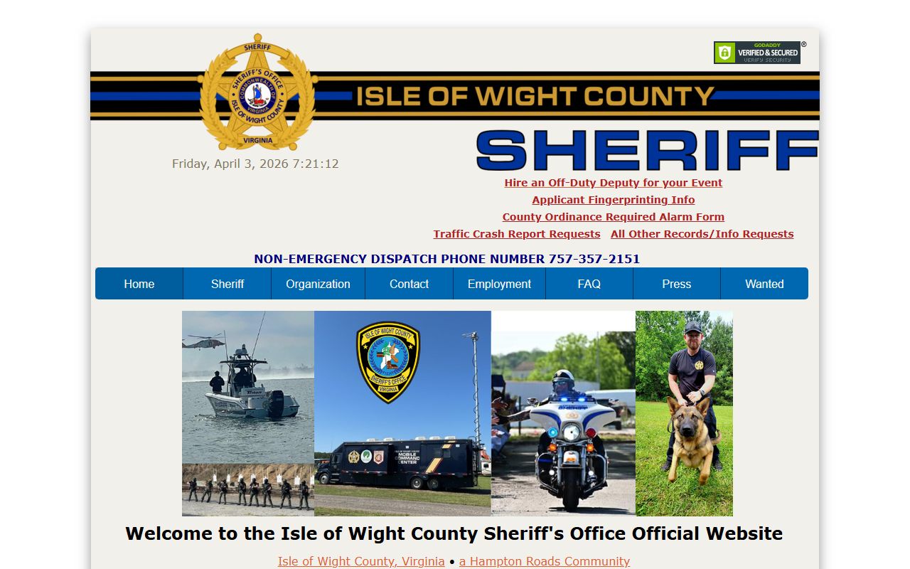 Isle of Wight County released inmates Sheriff Office page