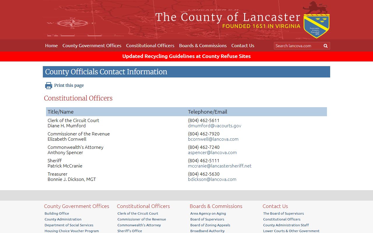 Lancaster County released inmates Sheriff Office contact page