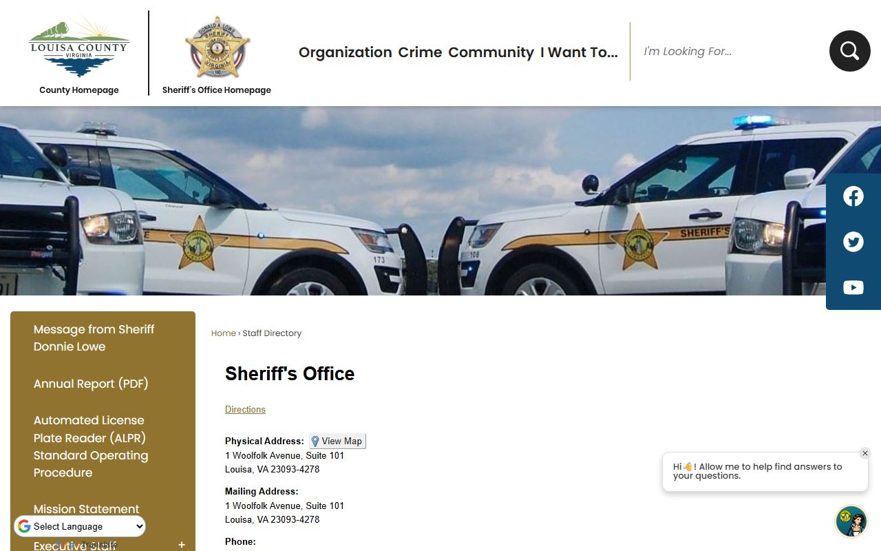 Louisa County released inmates Sheriff Office page