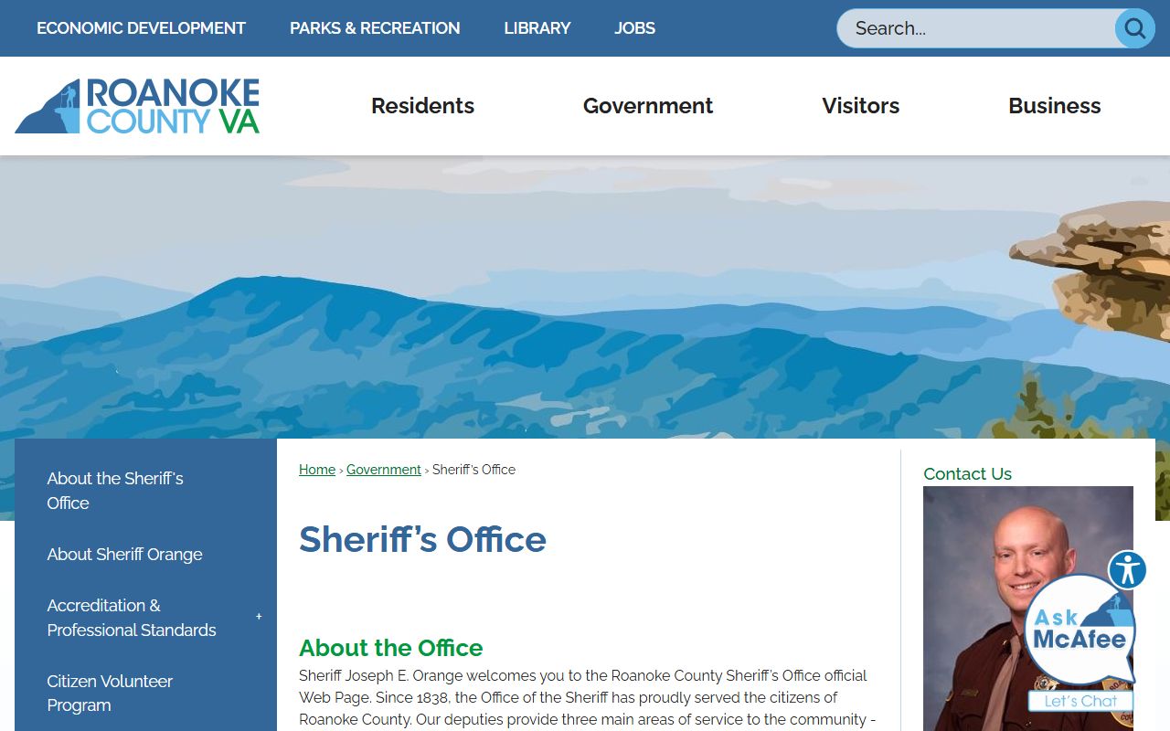 Roanoke County released inmates Sheriff Office page