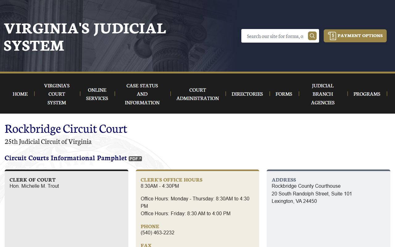 Rockbridge County released inmates circuit court page