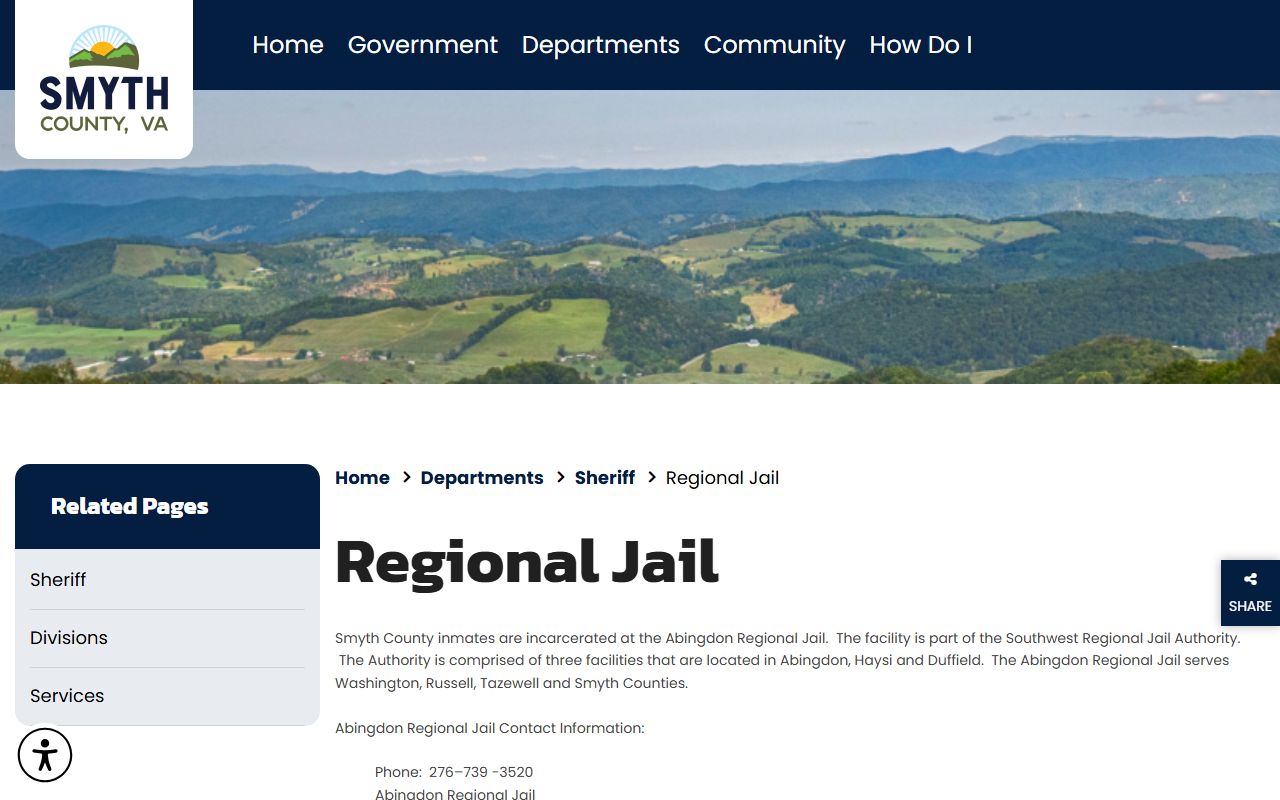 Smyth County released inmates Abingdon Regional Jail page