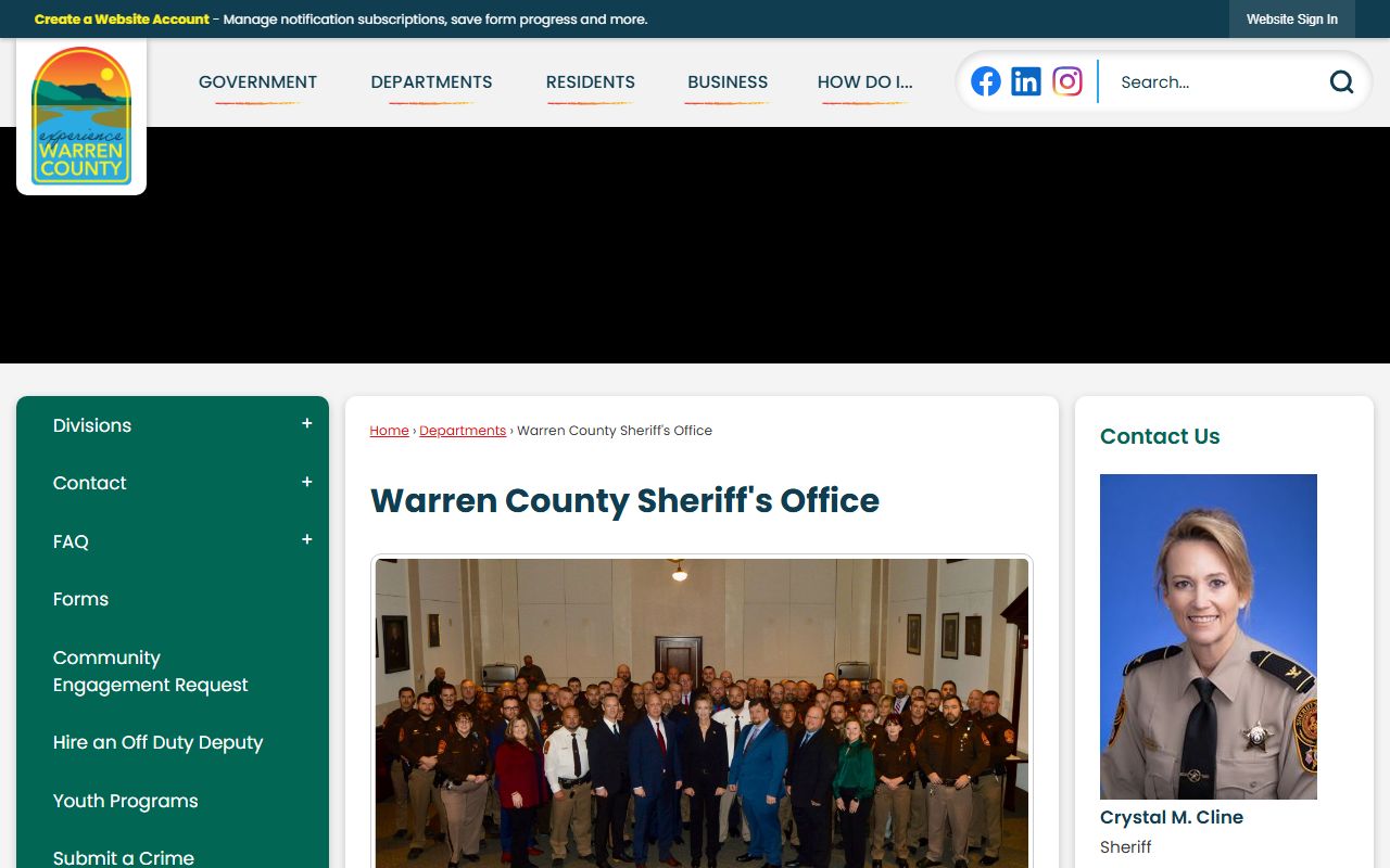 Warren County released inmates Sheriff Office page