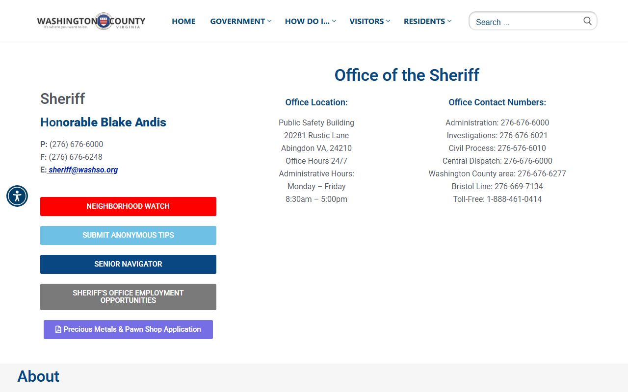 Washington County released inmates Sheriff Office page