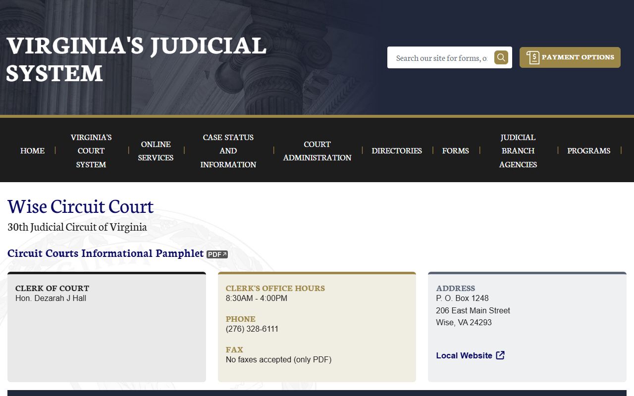 Wise County released inmates Circuit Court page
