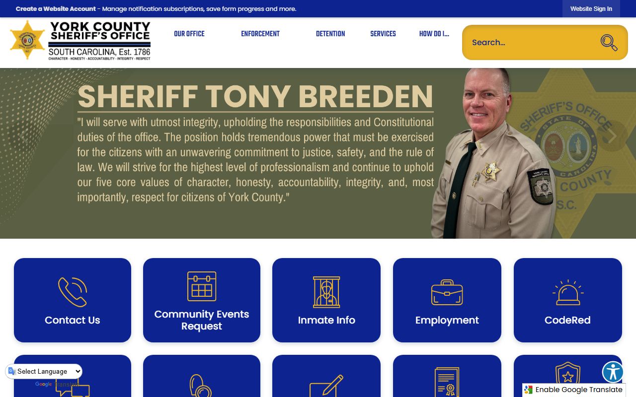 York County released inmates Sheriff Office page